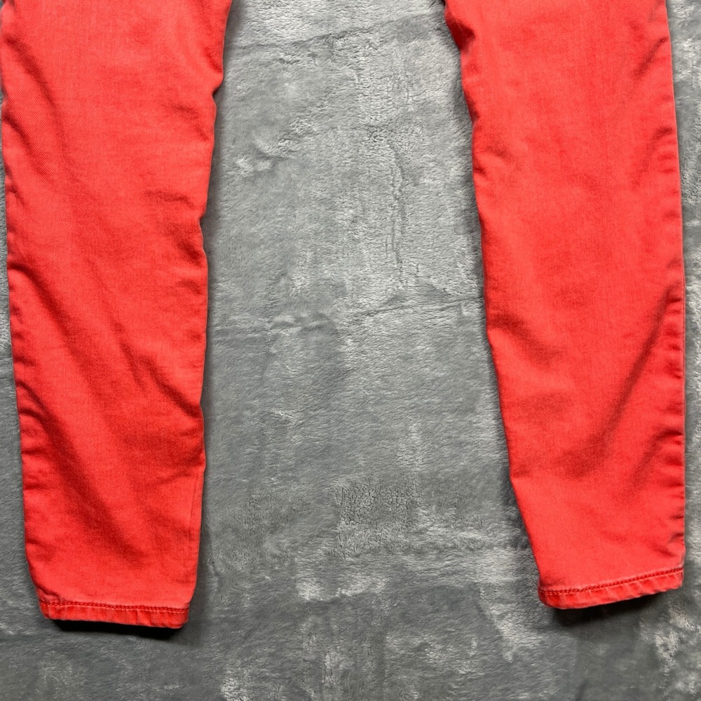 Free People Skinny Jeans Women Coral Red Low Rise Stretch Denim Pants Size 25 - Picture 7 of 12